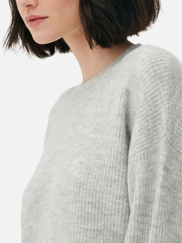 Pull Tricoté Avec Manches à Revers