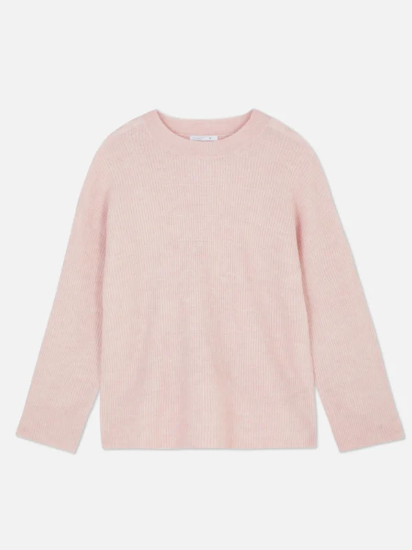 Pull Tricoté Avec Manches à Revers