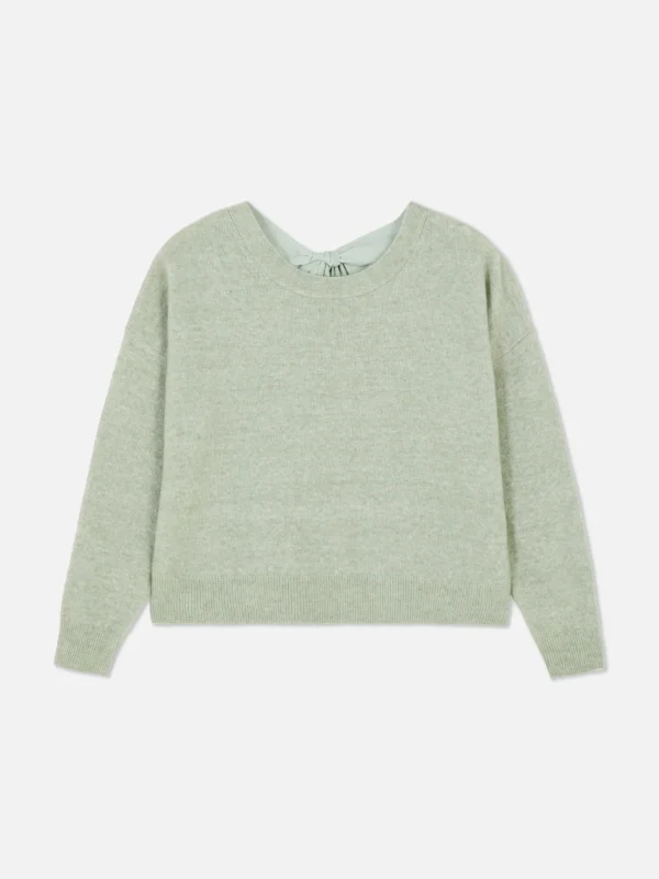 Pull Tricoté Avec Nœud Dans Le Dos
