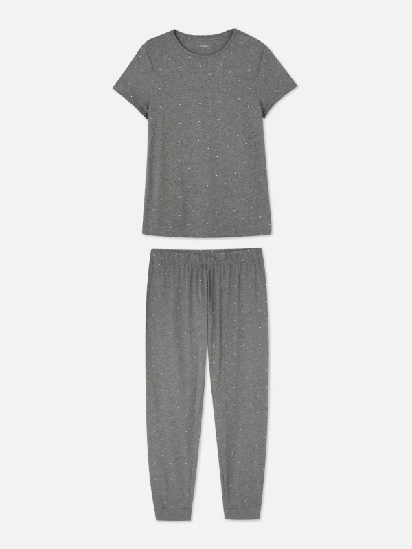 Pyjama à Manches Courtes En Jersey Imprimé