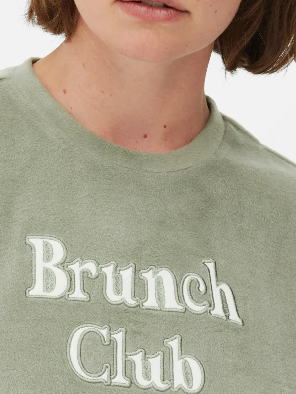 Pyjama à Manches Longues Et à Message