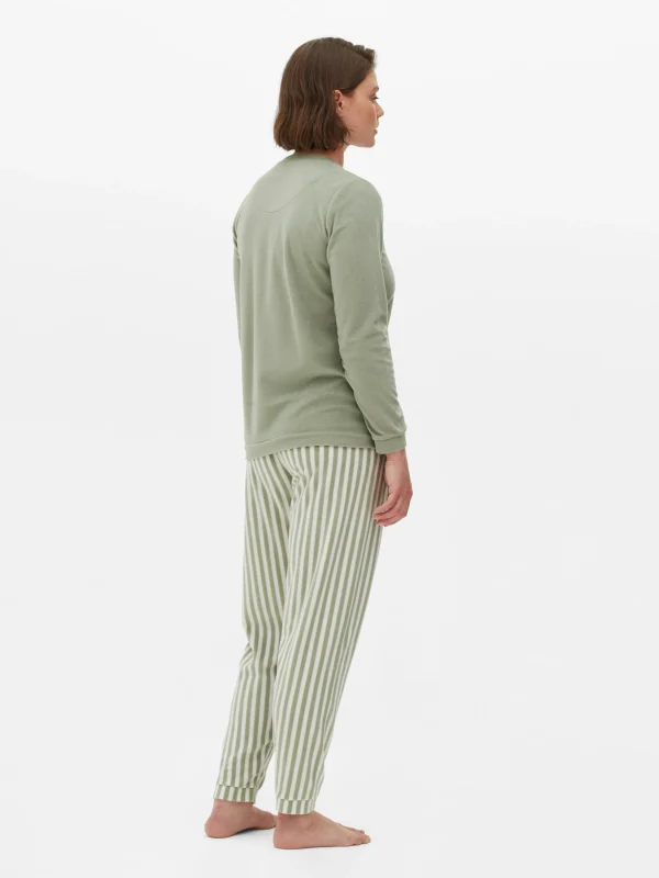 Pyjama à Manches Longues Et à Message