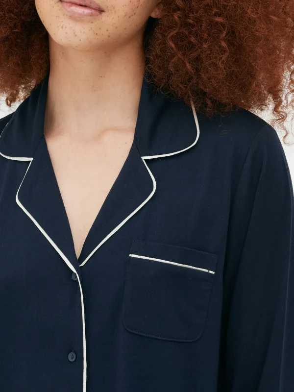 Pyjama Boyfriend En Jersey à Manches Longues