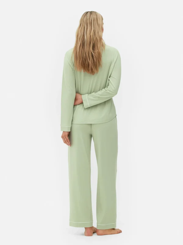 Pyjama Boyfriend En Jersey à Manches Longues