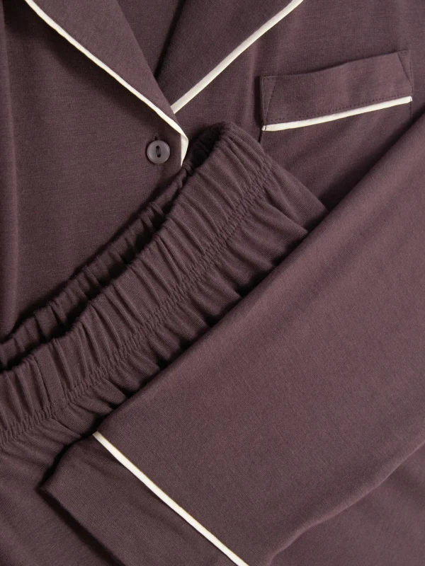 Pyjama Boyfriend En Jersey à Manches Longues