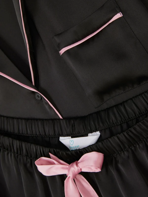 Pyjama Chemise De Nuit Et Short En Satin