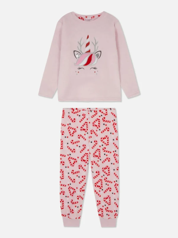 Pyjama De Noël En Molleton à Motif Licorne