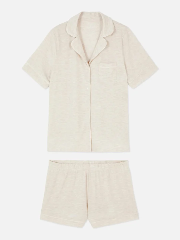 Pyjama En Jersey à Manches Courtes