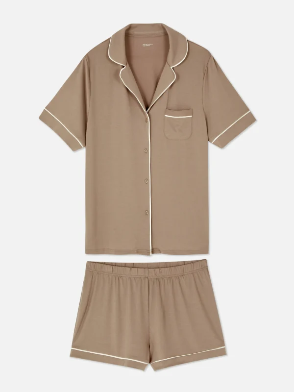 Pyjama En Jersey à Manches Courtes