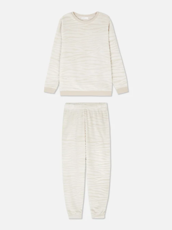 Pyjama En Molleton à Manches Longues