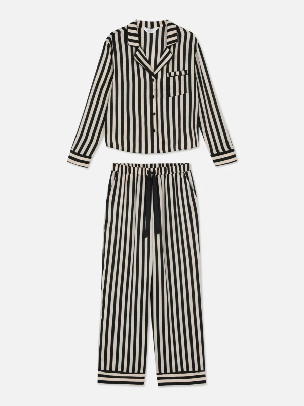 Pyjama En Satin à Manches Longues