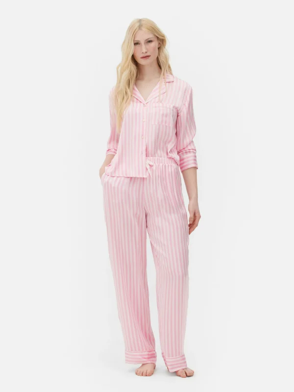 Pyjama En Satin à Manches Longues