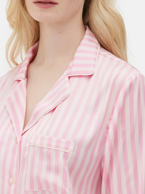 Pyjama En Satin à Manches Longues