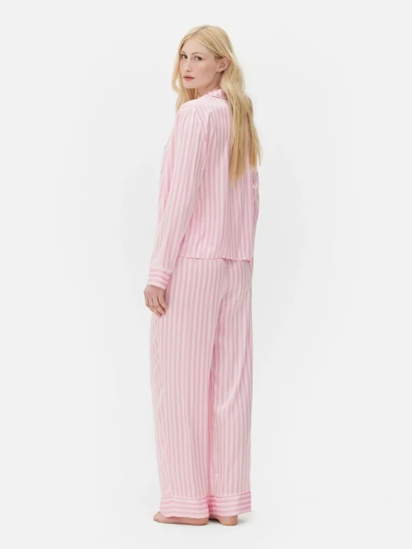 Pyjama En Satin à Manches Longues