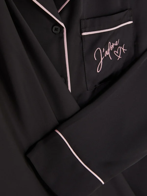 Pyjama En Satin à Manches Longues