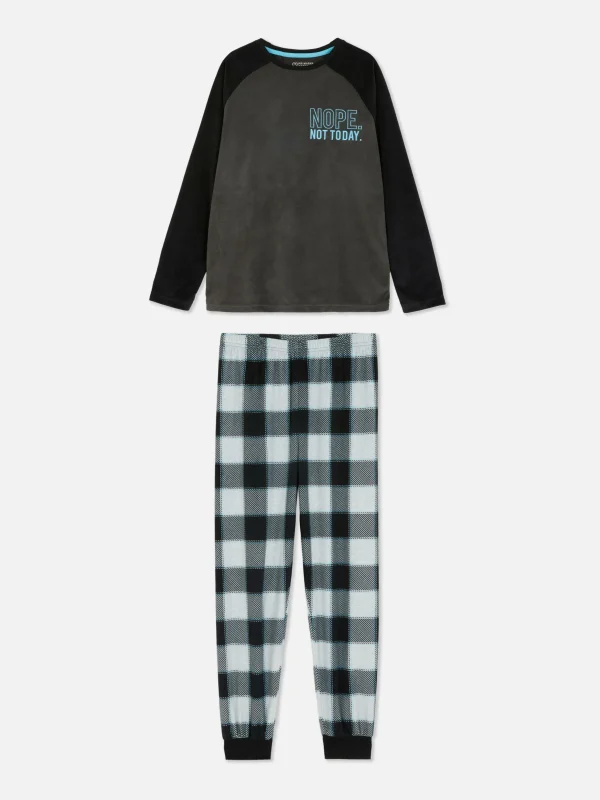 Pyjama En Velours à Carreaux