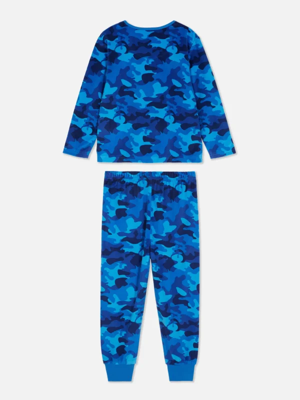 Pyjama En Velours à Motif Camouflage
