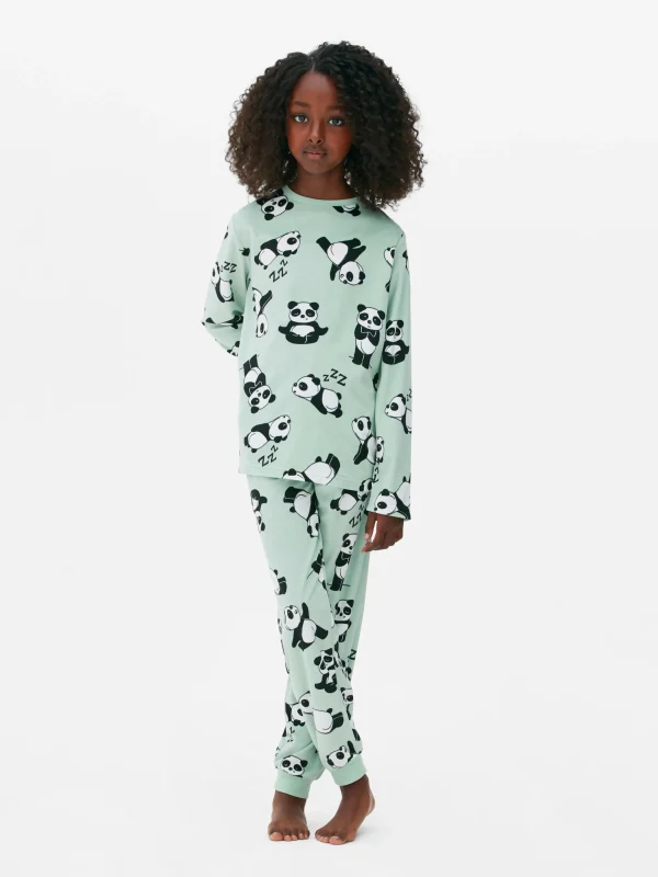 Pyjama Long En Velours à Motif Panda