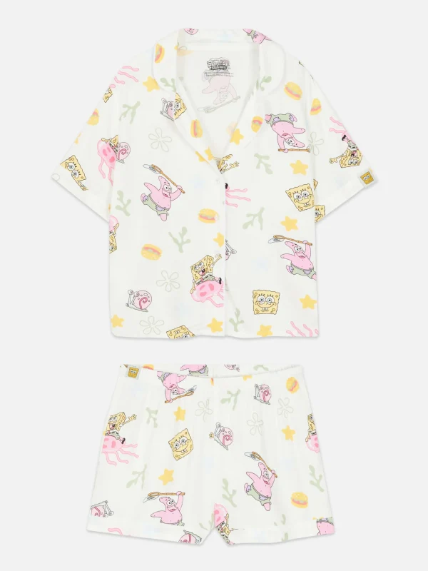 Pyjama Short Et Chemise De Nuit Bob L'éponge Femme