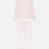 Pyjama T-shirt Boutonné Et Pantalon à Motifs