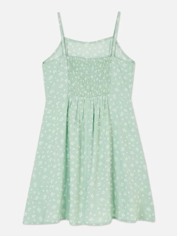 Robe à Fines Bretelles Et à Motifs