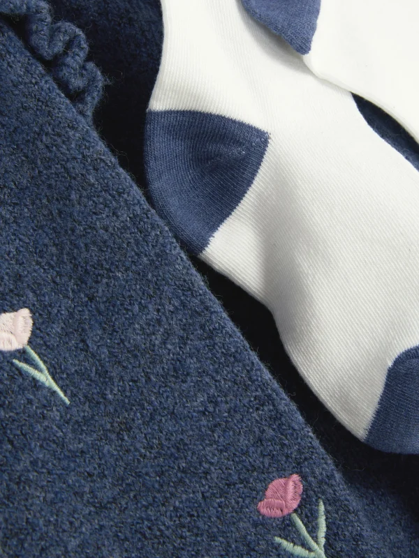 Robe En Maille à Fleurs Brodées