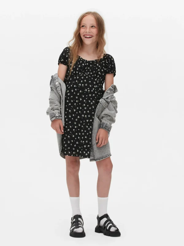 Robe Froncée à Fleurs