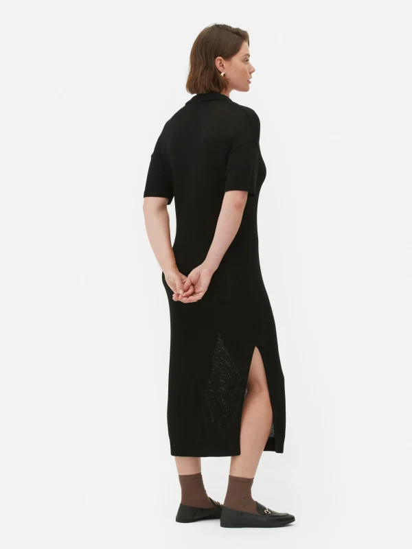 Robe Mi-longue Avec Col En V