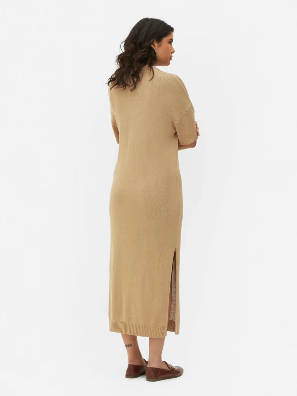 Robe Mi-longue Avec Col En V