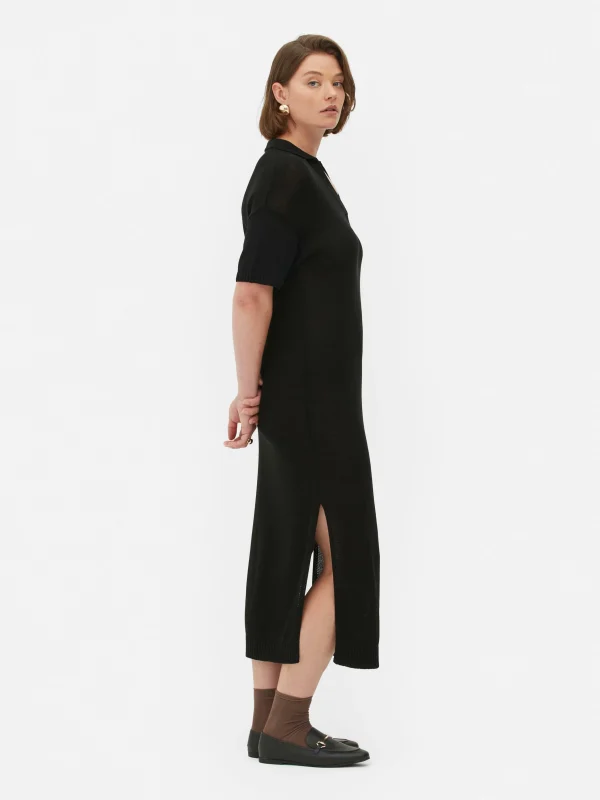 Robe Mi-longue Avec Col En V