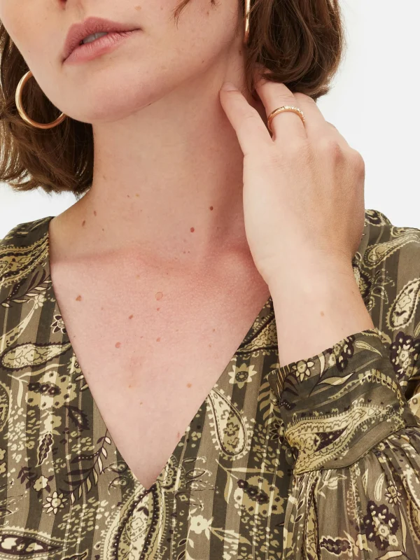 Robe Mi-longue Boho à Col En V