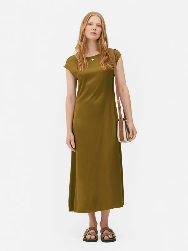 Robe Mi-longue En Satin The Edit
