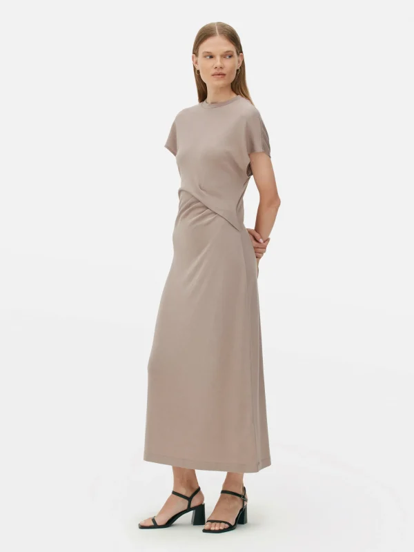 Robe Mi-longue Torsadée En Jersey The Edit