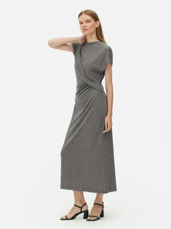 Robe Mi-longue Torsadée En Jersey The Edit
