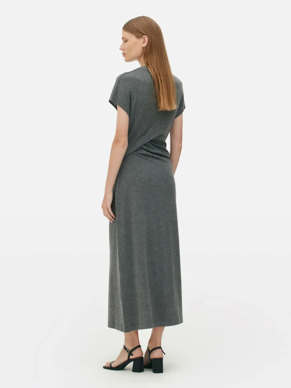 Robe Mi-longue Torsadée En Jersey The Edit