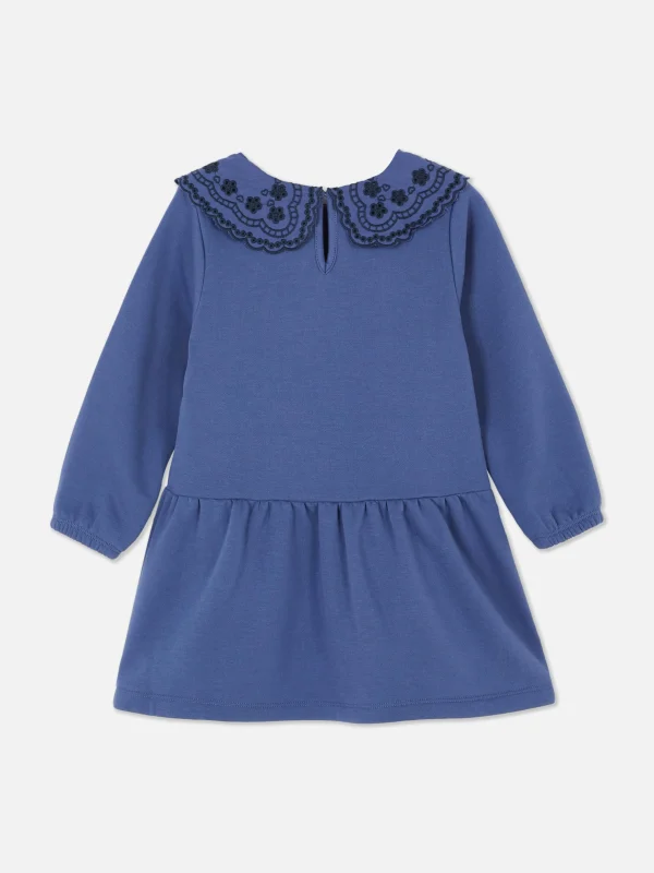 Robe Sweat-shirt En Broderie Anglaise