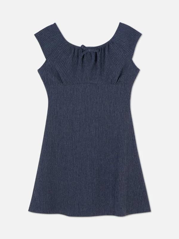 Robe Texturée à Nœud