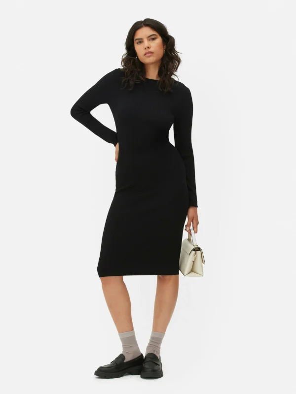 Robe-pull à Col Ras-du-cou Et Manches Longues