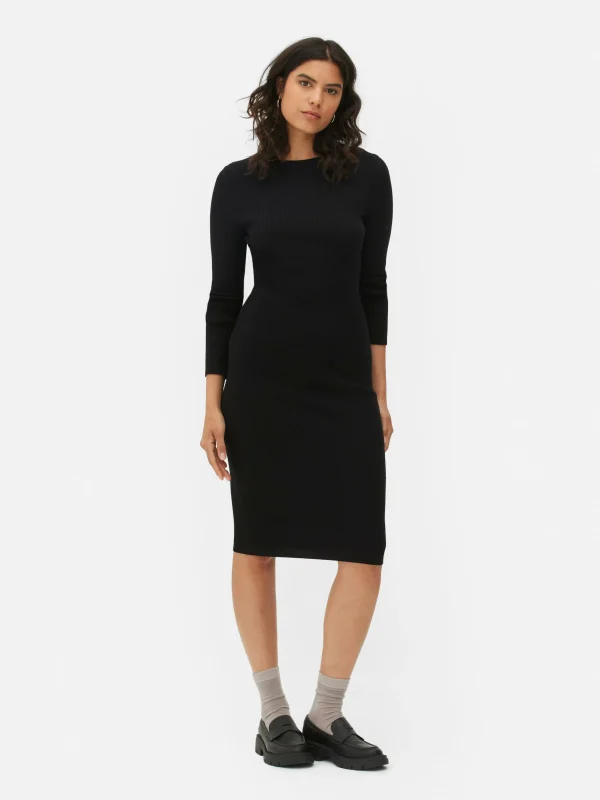 Robe-pull à Col Ras-du-cou Et Manches Longues