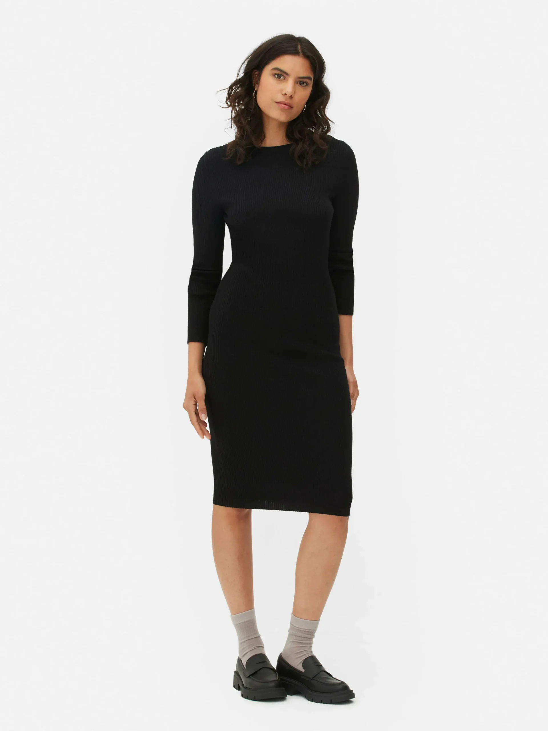 robepull__col_rasducou_et_1.webp Robe-pull à Col Ras-du-cou Et Manches Longues