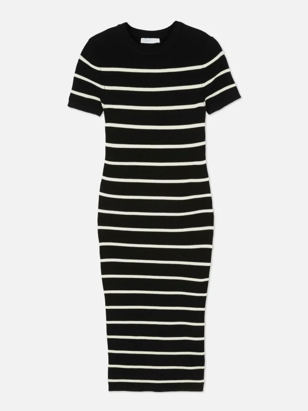 Robe-pull Mi-longue à Manches Courtes