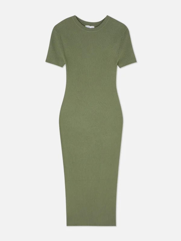 Robe-pull Mi-longue à Manches Courtes