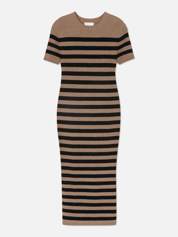 Robe-pull Mi-longue à Manches Courtes