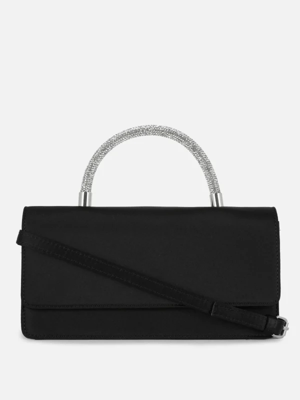 Sac à Bandoulière En Satin Avec Anse à Strass