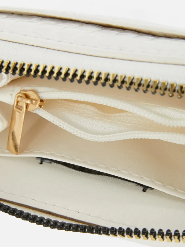 Sac à Main Zippé Imitation Crocodile