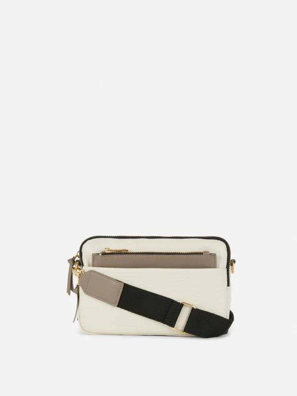 Sac Bandoulière (petit) à Double Zip En Faux Crocodile