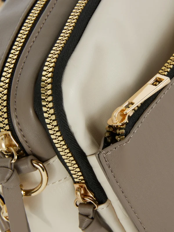 Sac Bandoulière (petit) à Double Zip En Faux Crocodile