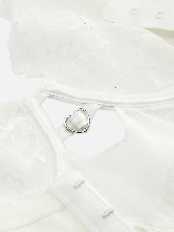 Soutien-gorge Bustier De Mariée En Dentelle Non Rembourré D-G