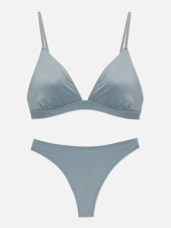 Soutien-gorge Triangle Et String En Microfibre