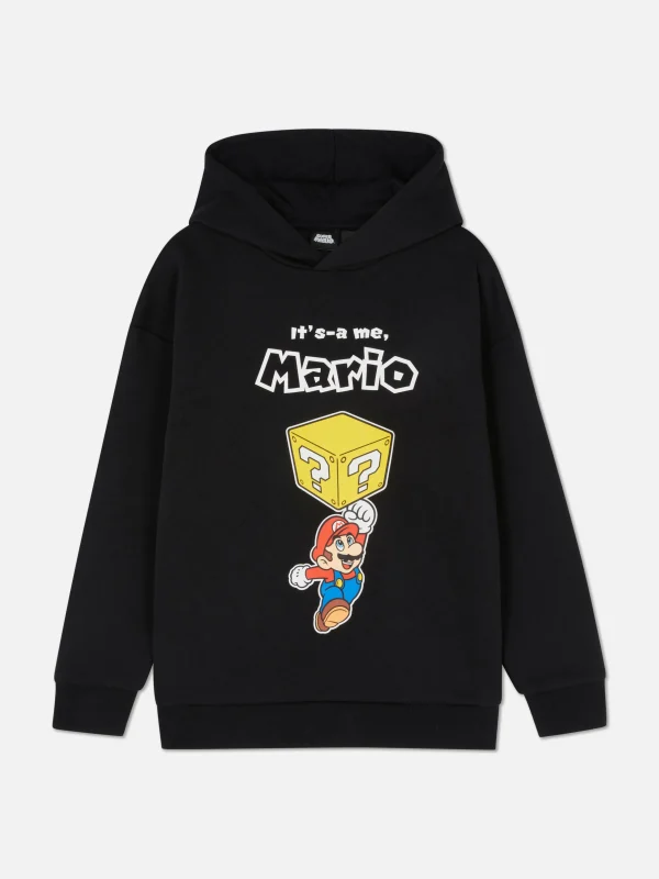 Sweat à Capuche à Motif Briques Super Mario